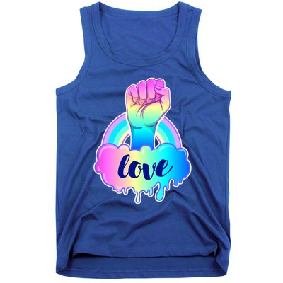 Gay Pride LGBT Rainbow Love Cotton Candy Fist Tank Top