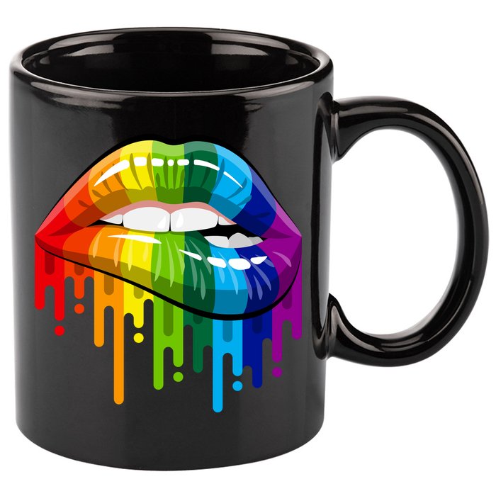 Gay Pride Lips 11oz C Handle Ceramic Mug