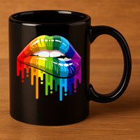 Gay Pride Lips 11oz C Handle Ceramic Mug