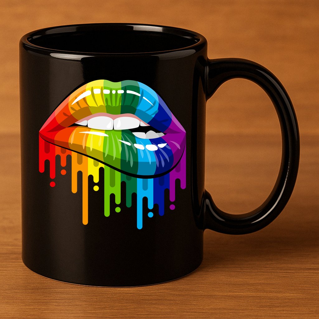 Gay Pride Lips 11oz C Handle Ceramic Mug