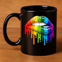 Gay Pride Lips 11oz C Handle Ceramic Mug