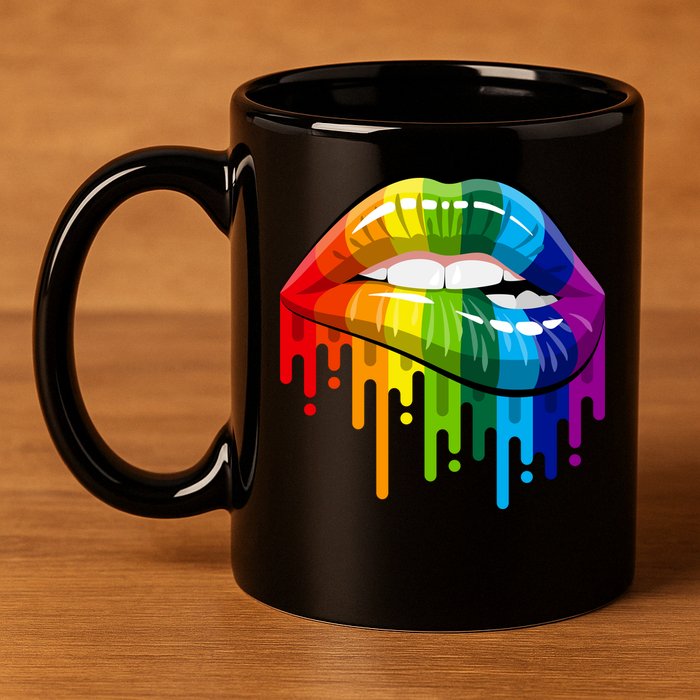 Gay Pride Lips 11oz C Handle Ceramic Mug