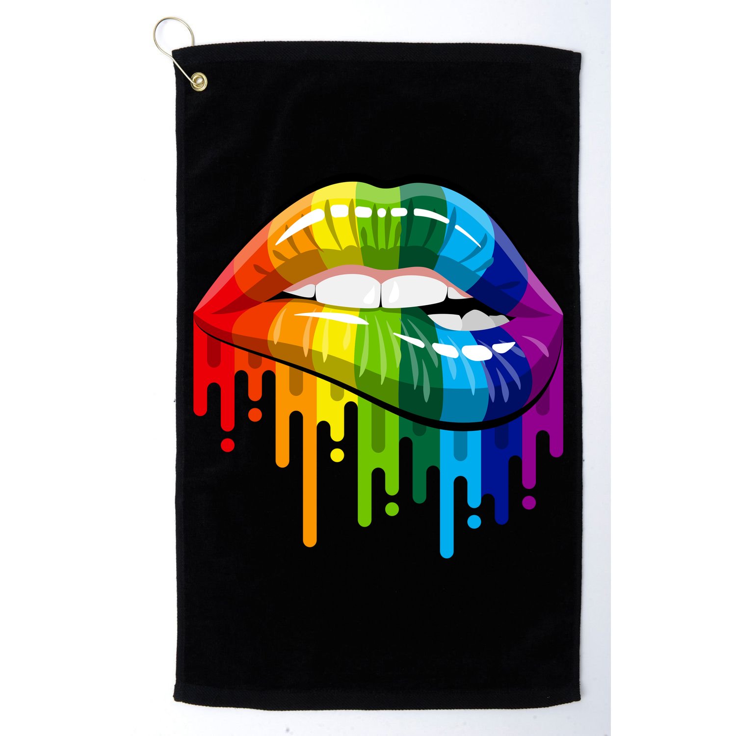 Gay Pride Lips Golf Towel