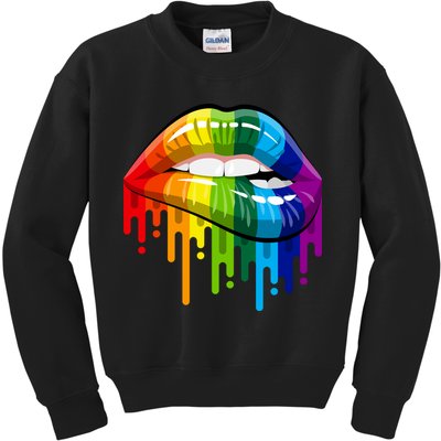 Gay Pride Lips Kids Sweatshirt