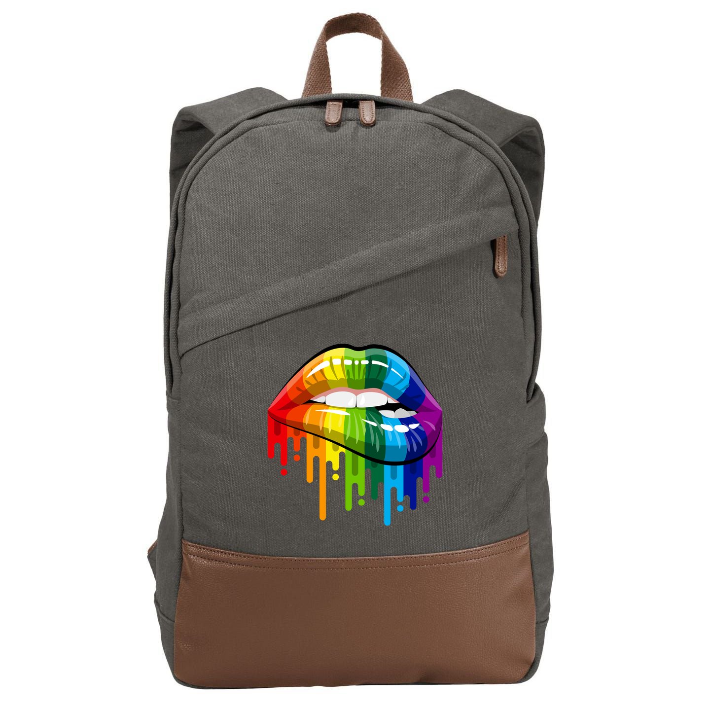 Gay Pride Lips Cotton Canvas Backpack