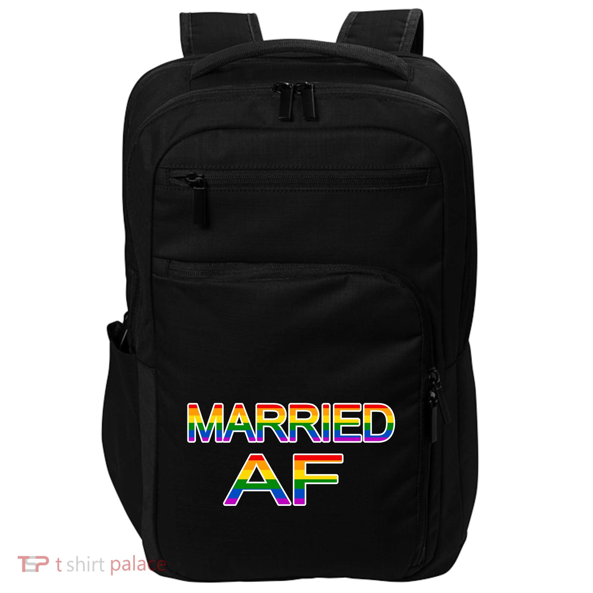 Gay Pride Married AF Marriage Equality Impact Tech Backpack