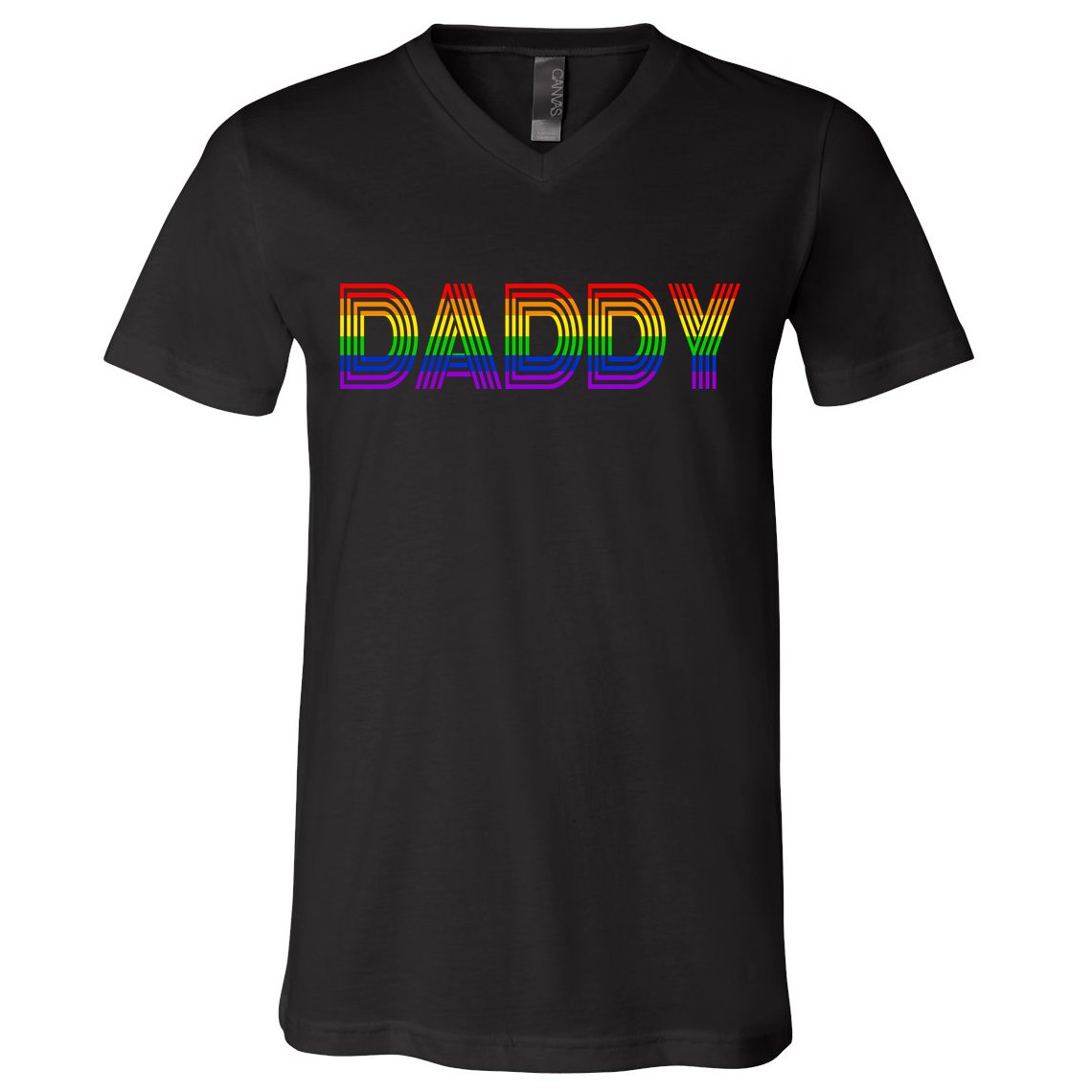 Gay Pride Proud Daddy LGBT V-Neck T-Shirt