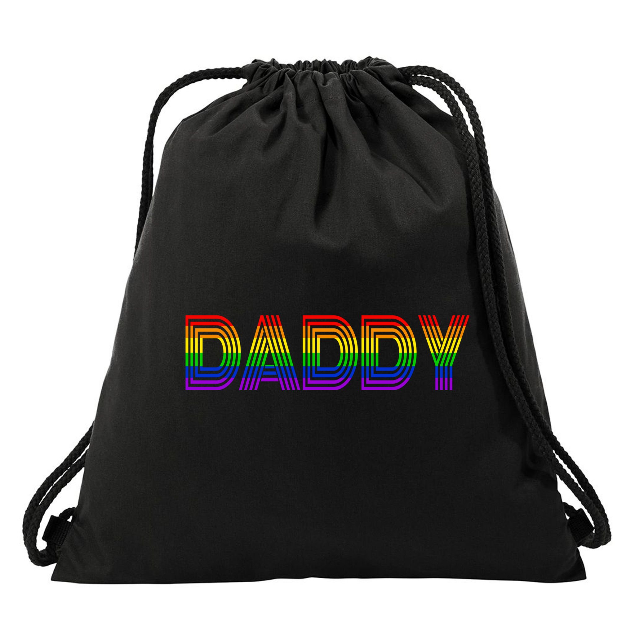 Gay Pride Proud Daddy LGBT Drawstring Bag