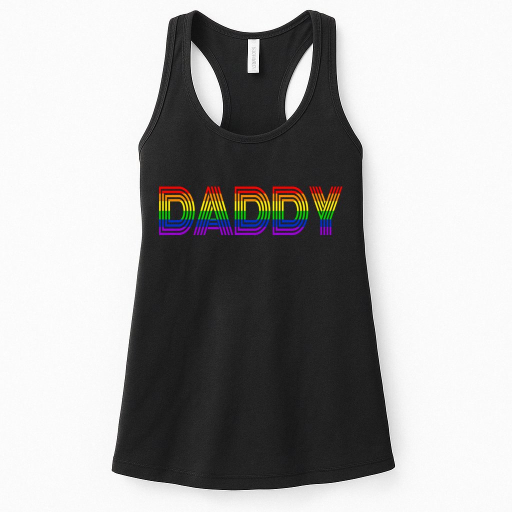 Gay Pride Proud Daddy LGBT Womens Tank Top