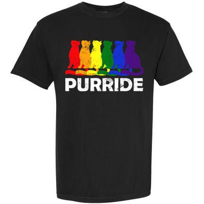Gay Pride Purride Rainbow Cat Garment-Dyed Heavyweight T-Shirt