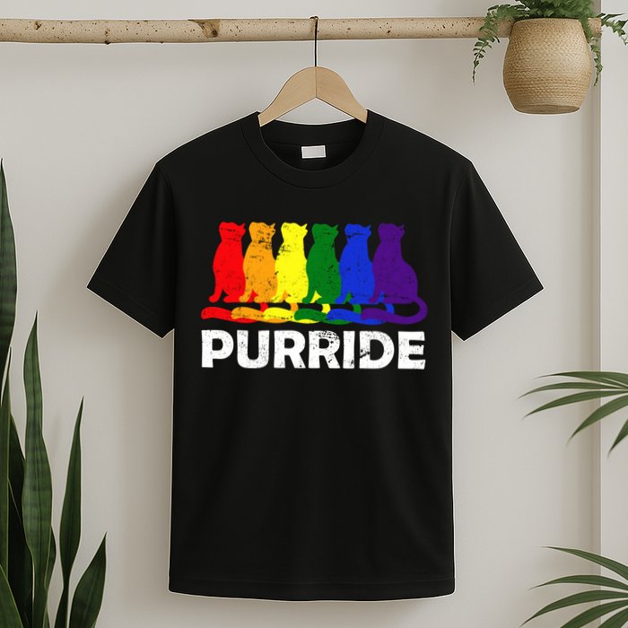 Gay Pride Purride Rainbow Cat T-Shirt