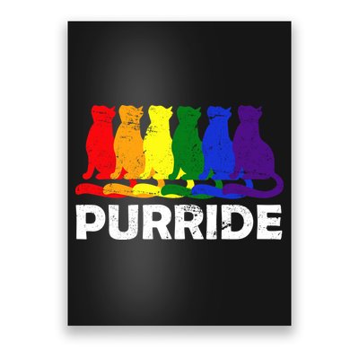 Gay Pride Purride Rainbow Cat Poster