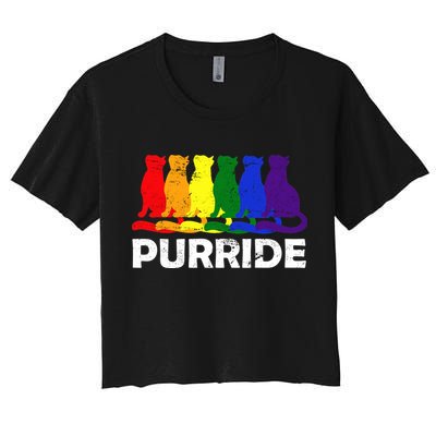 Gay Pride Purride Rainbow Cat Crop Top