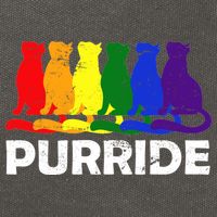 Gay Pride Purride Rainbow Cat Cotton Canvas Backpack
