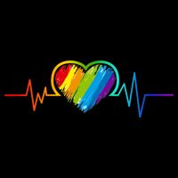 Gay Pride Rainbow Heartbeat Pulse T-Shirt