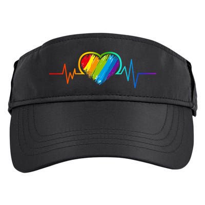 Gay Pride Rainbow Heartbeat Pulse Adult Drive Performance Visor