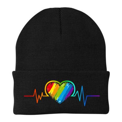 Gay Pride Rainbow Heartbeat Pulse Beanie