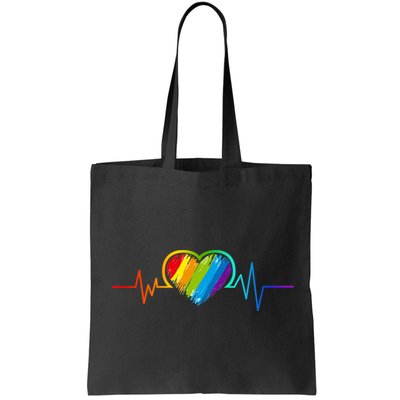 Gay Pride Rainbow Heartbeat Pulse Bag
