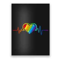 Gay Pride Rainbow Heartbeat Pulse Poster