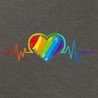 Gay Pride Rainbow Heartbeat Pulse Cotton Canvas Backpack