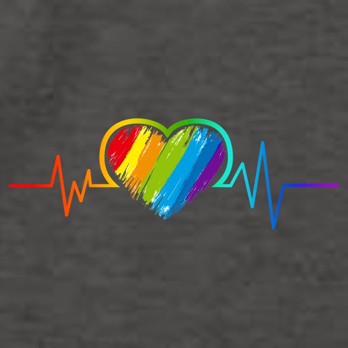Gay Pride Rainbow Heartbeat Pulse Vector Backpack