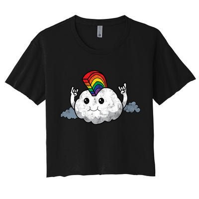 Gay Pride Rainbow Mohawk Cloud Crop Top