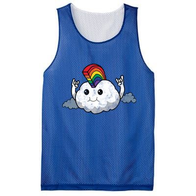Gay Pride Rainbow Mohawk Cloud Mesh Reversible Basketball Jersey Tank