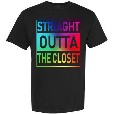 Gay Pride Straight Outta The Closet Garment-Dyed Heavyweight T-Shirt