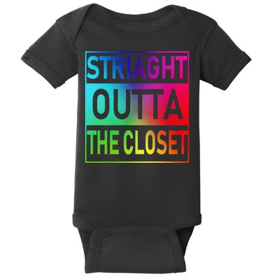 Gay Pride Straight Outta The Closet Baby Bodysuit