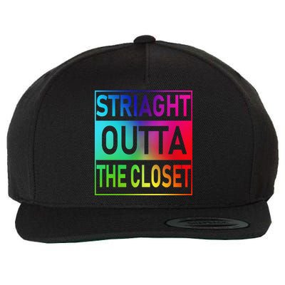 Gay Pride Straight Outta The Closet Wool Snapback Cap