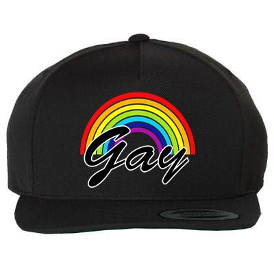 Gay Rainbow Wool Snapback Cap