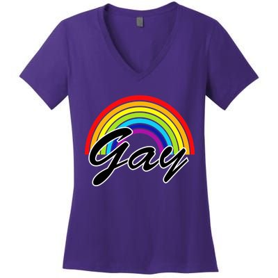 Gay Rainbow Women's V-Neck T-Shirt
