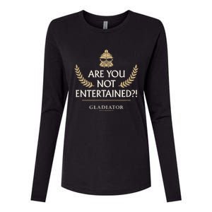 Gladiator Are You Not Entertained Womens Cotton Relaxed Long Sleeve T-Shirt