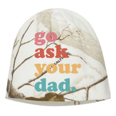 Go Ask Your Dad Funny Mom Quote Mothers Day Family Humor Kati - Camo Knit Beanie