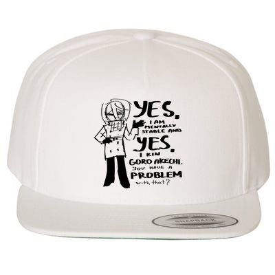 Goro Akechi Yes I Am Mentally Stable And Yes Wool Snapback Cap