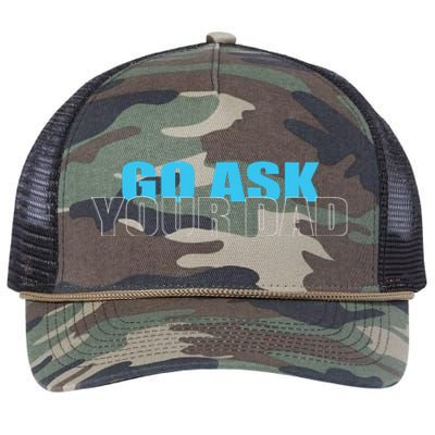 Go Ask Your Dad Cute Father's Day Retro Rope Trucker Hat Cap