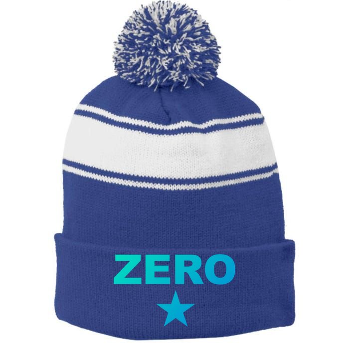 Grunge Alternative Zero Star 90s Rock Band Music Gift Stripe Pom Pom Beanie