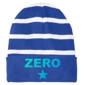 Grunge Alternative Zero Star 90s Rock Band Music Gift Striped Beanie with Solid Band