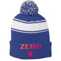 Grunge Alternative Zero Star Pumpkins 90s Rock Band Music Gift Stripe Pom Pom Beanie