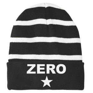 Grunge Alternative Zero Star 90s Rock Band Music Striped Beanie with Solid Band