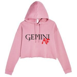 Gemini AF Zodiac Star Sign Astrology Minimalist Crop Fleece Hoodie