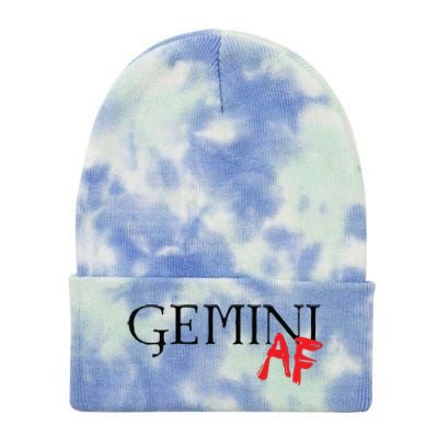 Gemini AF Zodiac Star Sign Astrology Minimalist Tie Dye 12in Knit Beanie