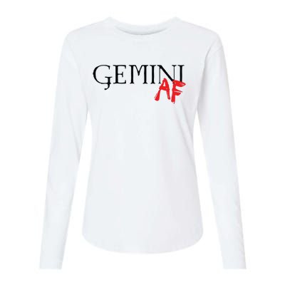 Gemini AF Zodiac Star Sign Astrology Minimalist Womens Cotton Relaxed Long Sleeve T-Shirt