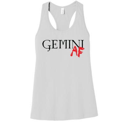 Gemini AF Zodiac Star Sign Astrology Minimalist Women's Racerback Tank