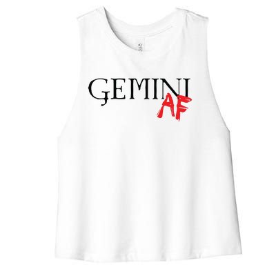 Gemini AF Zodiac Star Sign Astrology Minimalist Women's Racerback Cropped Tank