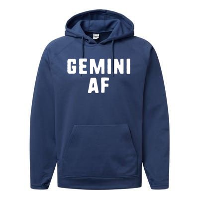 Gemini AF Zodiac Birthday Astrology Funny Performance Fleece Hoodie