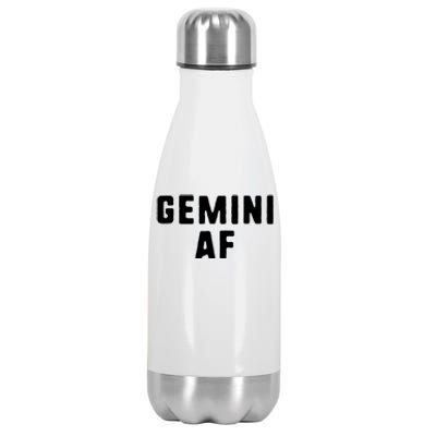 Gemini AF Zodiac Birthday Astrology Funny Stainless Steel Insulated Water Bottle