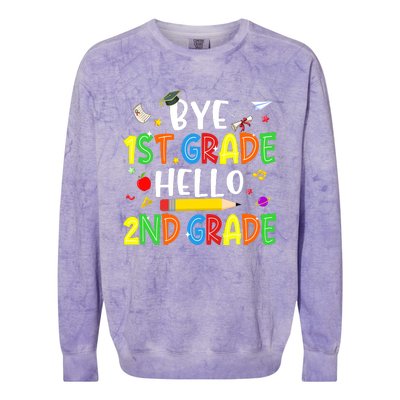 Graduation Bye 1st Grade Hello 2nd Grade Back to School Colorblast Crewneck Sweatshirt