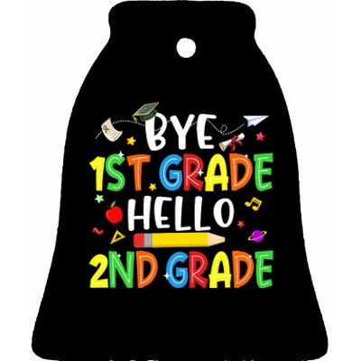 Graduation Bye 1st Grade Hello 2nd Grade Back to School Ceramic Bell Ornament