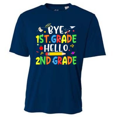 Graduation Bye 1st Grade Hello 2nd Grade Back to School Cooling Performance Crew T-Shirt